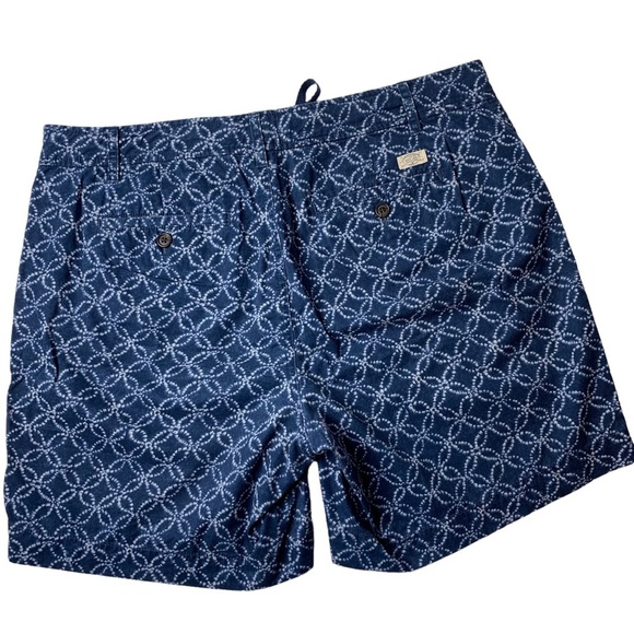 LAUREN RALPH LAUREN LRL Blue & White Shibori Cotton Drawstring Shorts size 10 - Picture 5 of 8